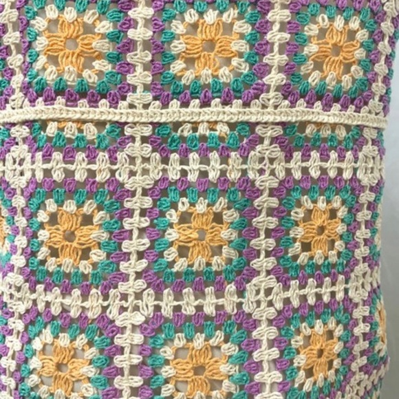 Zara croché boho mini dress size small multicolor - Picture 12 of 16